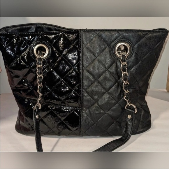 Nine West Black Quilted Tote Bag - Picture 2 of 3